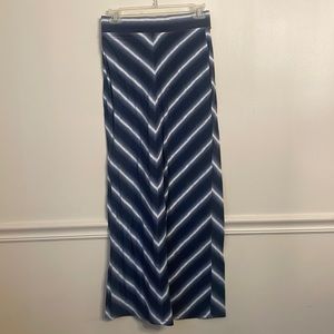 Blue and White Stripped Maxi Skirt